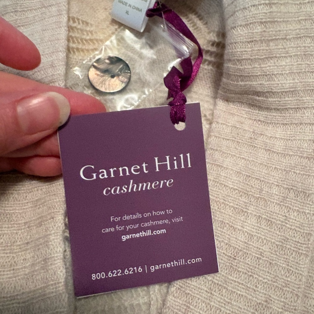 Garnet Hill Women's Cashmere Cardigan - Soft Beige